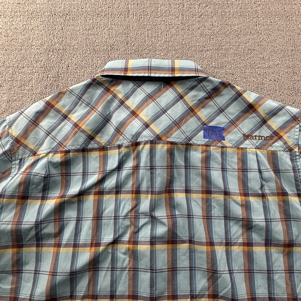 Marmot Shirt Adult Extra Large Check button Up Short Sleeve Outdoor Casual Men's - Picture 13 of 14